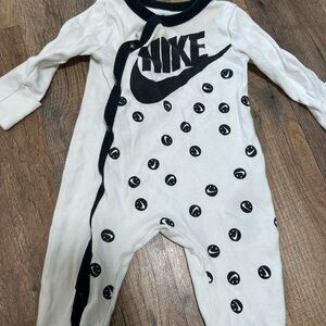 Nike White and Black Footies One Piece